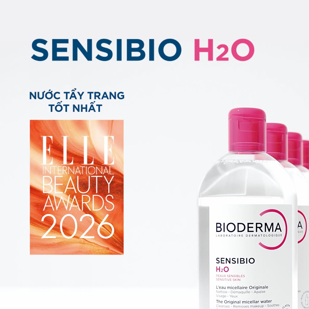 [BIODERMA - ĐÃ KÈM KHĂN GIẤY KHÔ 2026] Dung dịch làm sạch tẩy trang cho da thường, nhạy cảm Bioderma Sensibio H2O- 500ml | BigBuy360 - bigbuy360.vn