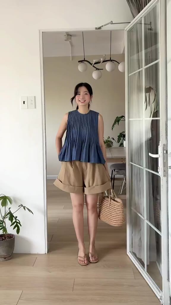 Áo babydoll xếp ly - 𝐋𝐮𝐧𝐚 𝐭𝐨𝐩 | BigBuy360 - bigbuy360.vn