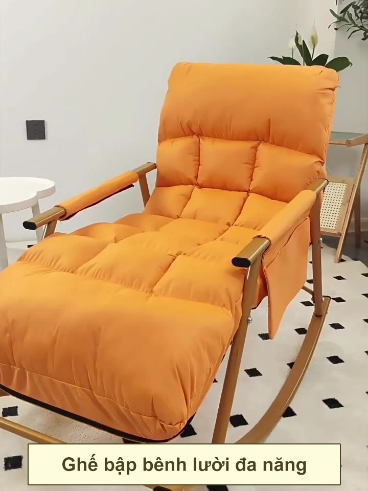 ALVIN Ghế Lười Thư Giãn Ghế Bập Bênh Đôi Có Gác Chân Ghế Sofa Lười Khung Thếp Đêm Bông Cao Cấp | BigBuy360 - bigbuy360.vn