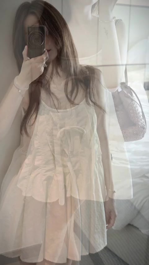 Váy babydoll trắng nơ ngực tiểu thư dáng xoè phong cách Hàn Quốc | BigBuy360 - bigbuy360.vn