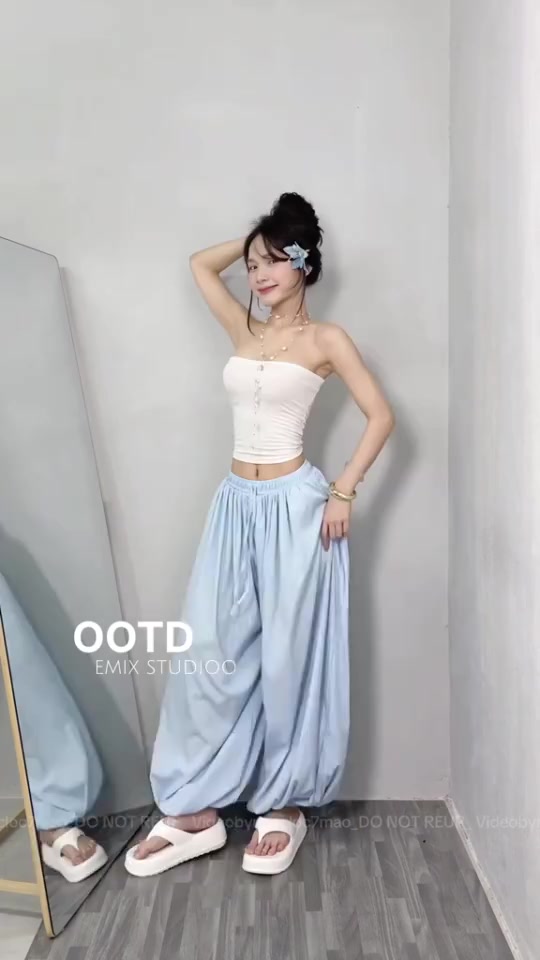 Quần Balloon Pants Nữ Cạp Chun Hari Ống Boom Bo Gấu Form Rộng Cá Tính Đi Biển Du Lịch Mùa Hè 47 | BigBuy360 - bigbuy360.vn