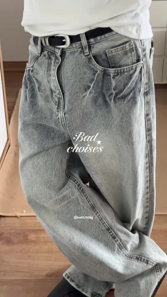 Bad Choices | Quần jeans ống suông PLAIN wash màu phong cách Menswear | BigBuy360 - bigbuy360.vn