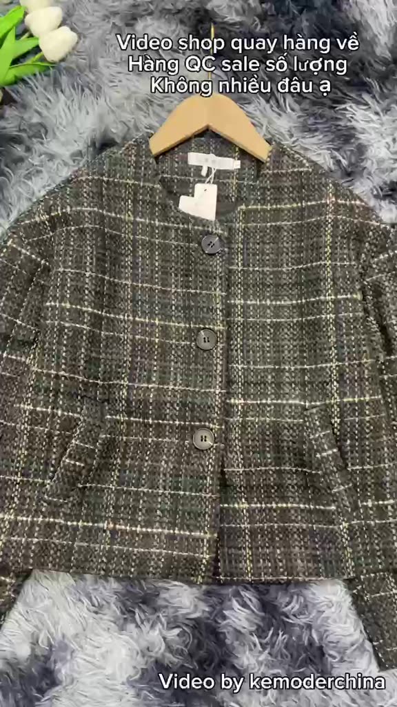 【Ảnh Thật Shop-Hàng QC】 Áo Dạ Tweed Nữ Kẻ Hai Lớp Dày Dặn Dáng Lửng ,Áo Dạ Nữ Kiểu Basic Hàn Quốct | BigBuy360 - bigbuy360.vn
