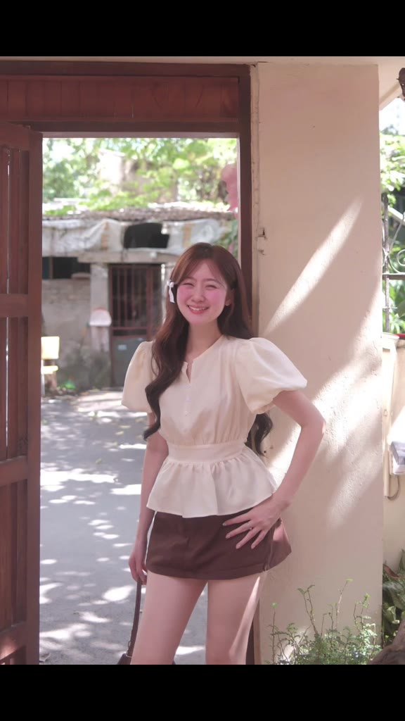 Áo Kiểu Cổ V Cúc Dọc Tay Bồng Bo Eo A897 Su Chang Thời Trang Nữ | BigBuy360 - bigbuy360.vn