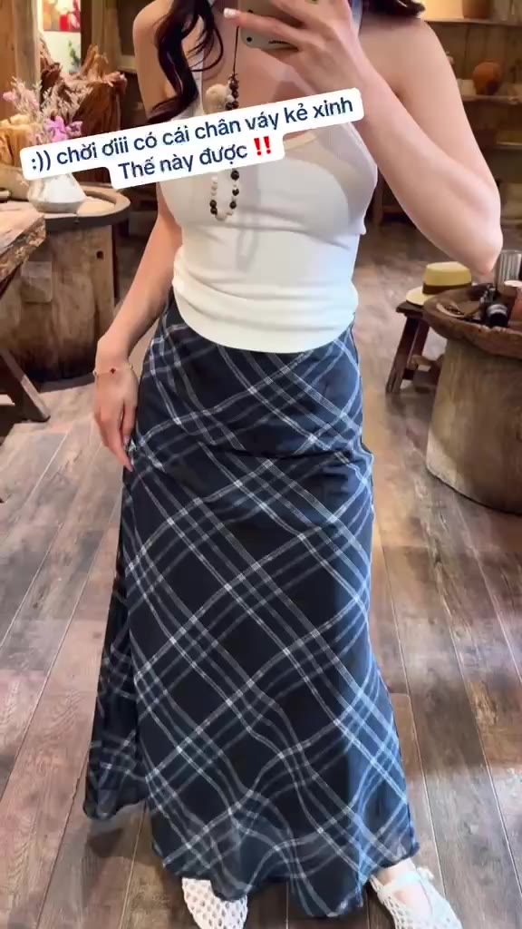 [HÀNG QC sẵn ship] Chân váy voan đuôi cá 2 lớp kẻ caro/chấm bi/hoa nhí tôn dáng KIIWII SKIRTS | BigBuy360 - bigbuy360.vn