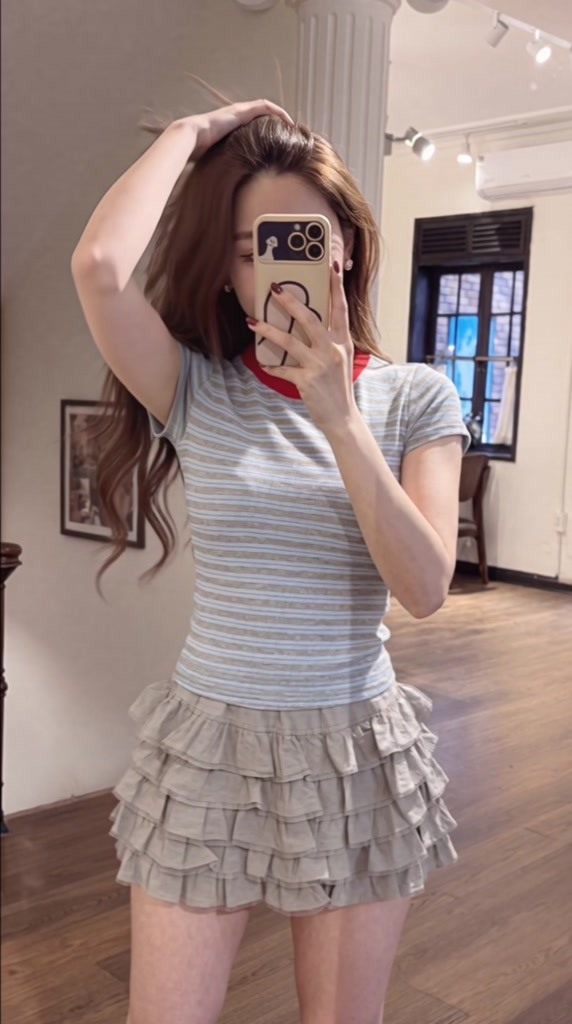 Áo Cộc Kẻ Đôi COCOLEN Dáng Ôm Body, Chất Liệu Co Giãn, Phong Cách Trẻ Trung Năng Động - A160 | BigBuy360 - bigbuy360.vn
