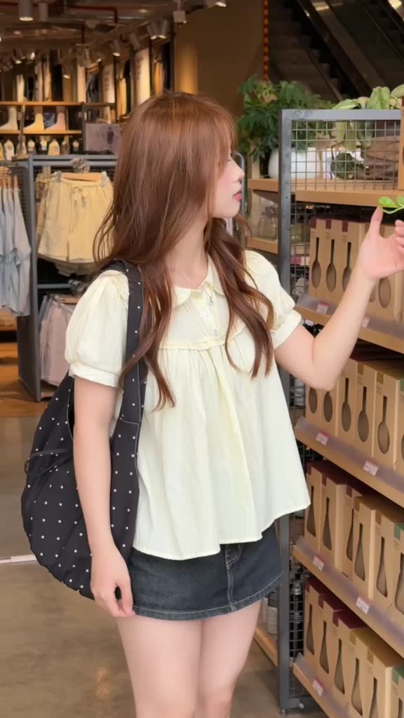 Áo sơ mi nữ cổ sen phối bèo ngực, Áo kiểu sơ mi cổ sen dễ thương dành cho mùa hè - 29feb.closet - A604 | BigBuy360 - bigbuy360.vn