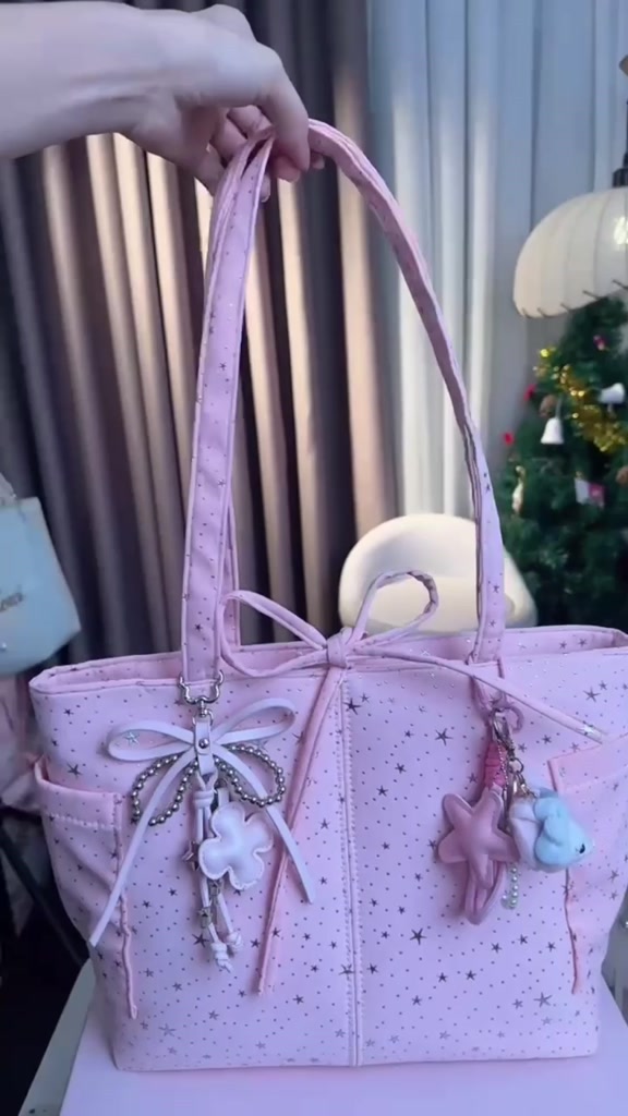 Túi tote nữ đeo vai size 34 vải canvas họa tiết ngôi sao kèm charm sao bạc đựng vừa A4 laptop TXN658 | BigBuy360 - bigbuy360.vn