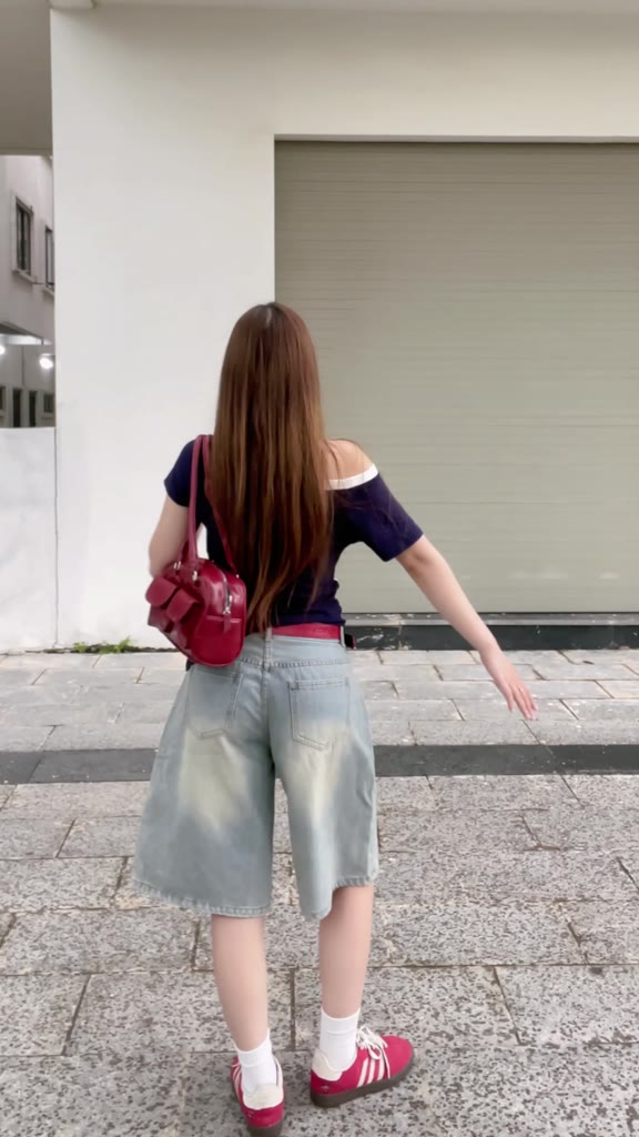 Quần Short Jeans lửng MIAA wash cạp thấp ống rộng form unisex nam nữ, Quần đùi bò nữ đủ size nhiều màu | BigBuy360 - bigbuy360.vn
