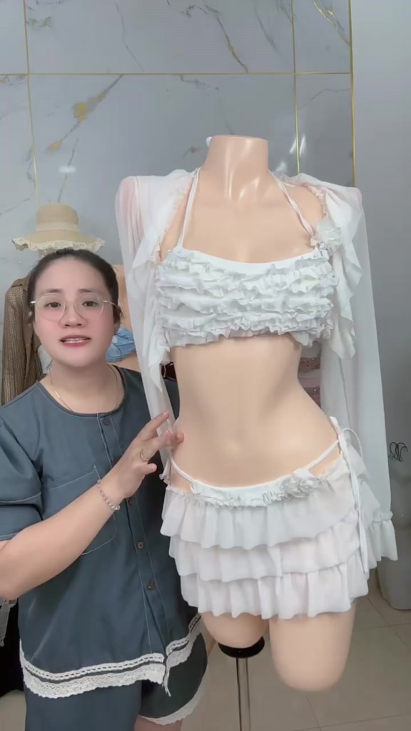 M970 - Set bikini 4 món lưới cột nơ tôn dáng đi biển đi du lịch quyến rũ MANILA | BigBuy360 - bigbuy360.vn