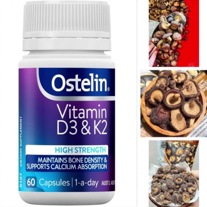 [AZ] Viên uống tăng cường sức khỏe xương Ostelin Vitamin D3 & K2, 60 viên. Nấm hương sấy; Cải bó xôi sấy. Giàu D3&K2 | BigBuy360 - bigbuy360.vn