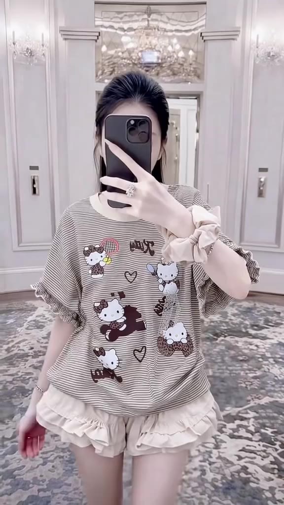 [TẶNG CHUN BUỘC TÓC] Set Bộ Áo Thun Kẻ Hoa Tiết Dễ Thương Mix Quần Bèo Cute Đáng Yêu – BY BOOM STORE | BigBuy360 - bigbuy360.vn