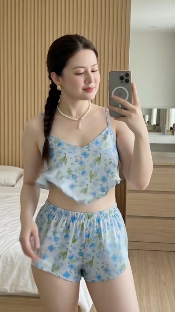 Bộ Ngủ 2 Dây Croptop G1 Kim Thanh - Lụa Latin Họa Tiết Tranh Cổ Điển Đen Trắng Sang Trọng Size 40-72kg | BigBuy360 - bigbuy360.vn
