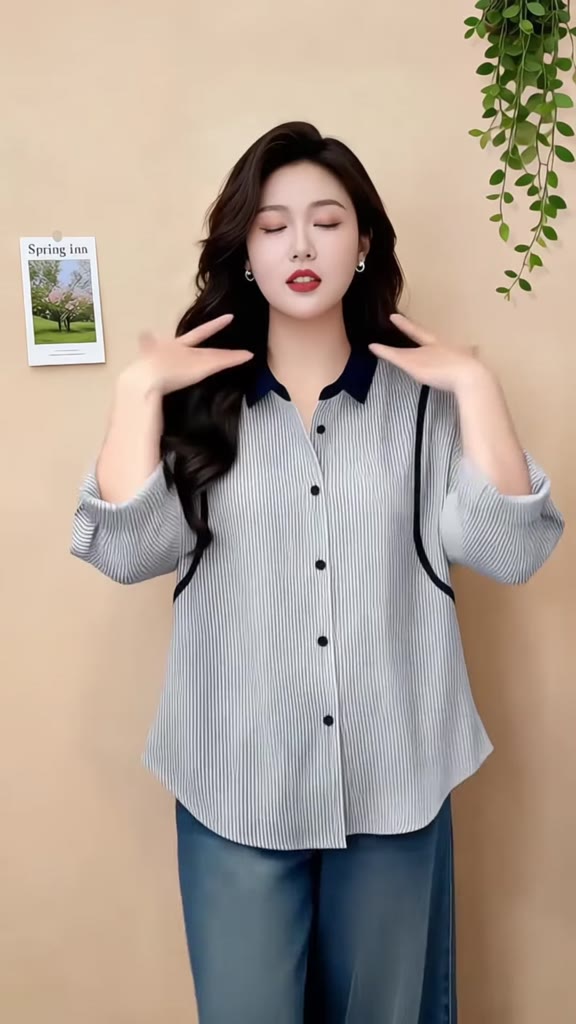 Áo Bigsize Nữ Tú Mỡ Áo Bigsize Thiết Kế Kiểu Sơ Mi Viền Đi Chơi Đi Tiệc Đủ Size 45-80kg AK0411 | BigBuy360 - bigbuy360.vn
