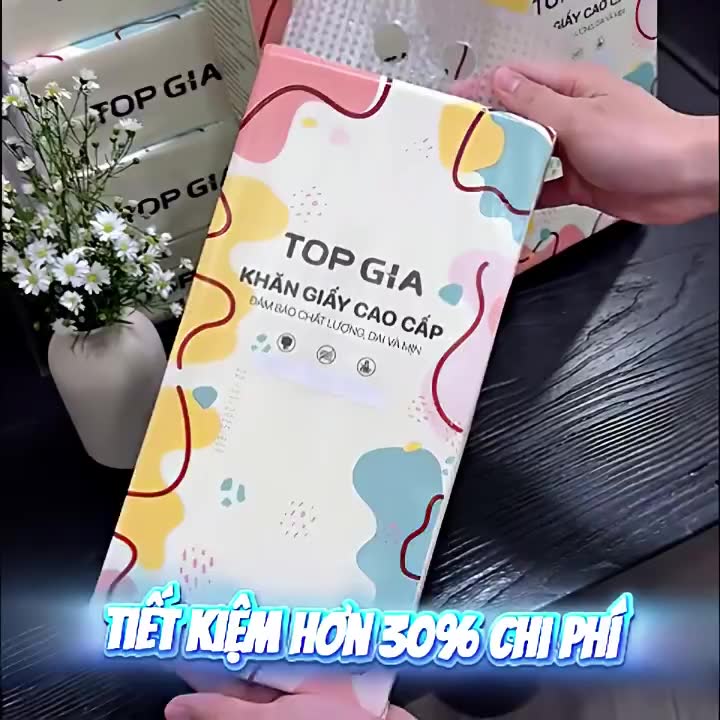 Khăn giấy rút Top Gia Thùng 6 bịch treo tường đa sắc 1280 tờ, dập vân 4D, siêu dai và mềm mịn | BigBuy360 - bigbuy360.vn
