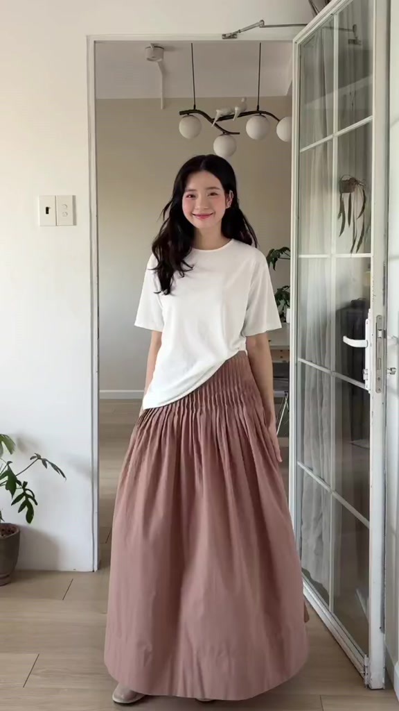 Chân váy dài xếp ly nhỏ linen thô hàn, linen thô hàn |𝐒𝐎𝐌𝐒| 𝐒𝐨𝐫 𝐒𝐤𝐢𝐫𝐭 | BigBuy360 - bigbuy360.vn