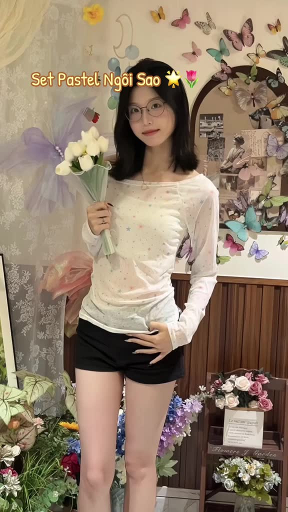 (SET 2 MÓN) Áo Thun Dài Tay Hai Mảnh Lệch Vai Dành Cho Nữ Mùa Hè Nơ, Hoạ Tiết Ngôi Sao In Hình Giveme.clothing_saigon | BigBuy360 - bigbuy360.vn