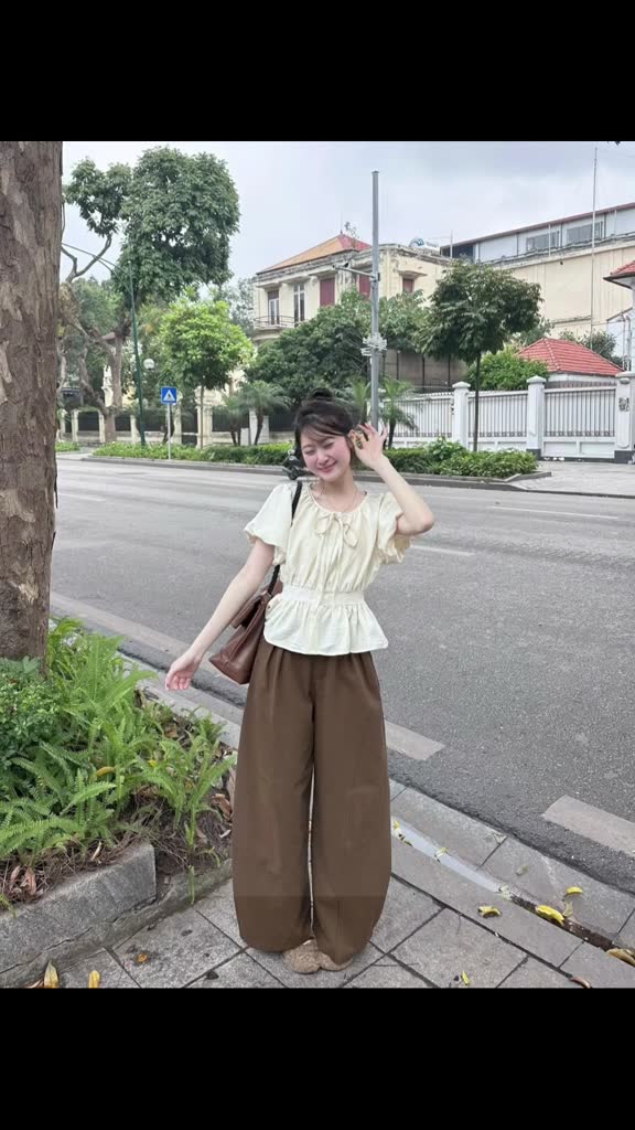 Áo Sơ Mi Cộc Tay Cổ Tròn Tay Bồng Chun Lưng A855 Su Chang Thời Trang Nữ | BigBuy360 - bigbuy360.vn
