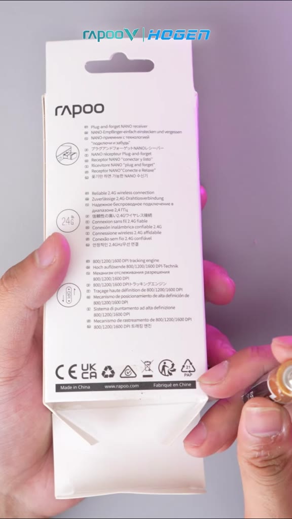 Chuột Không Dây Rapoo M1 | Kết nối 2.4GHz | 800-1600 DPI | Tặng 1 Pin AA | Bảo hành 24 tháng | BigBuy360 - bigbuy360.vn