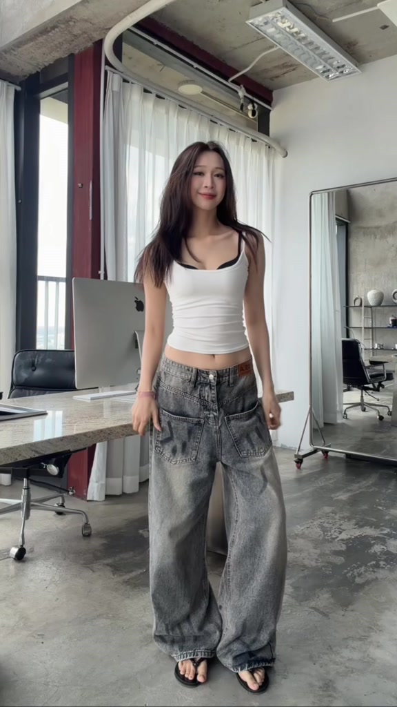 Quần Jean Ống Rộng Suông May Ngược Unisex Tôn Dáng Baggy Nam Nữ SSSTORE.Aesthetic - J16 | BigBuy360 - bigbuy360.vn