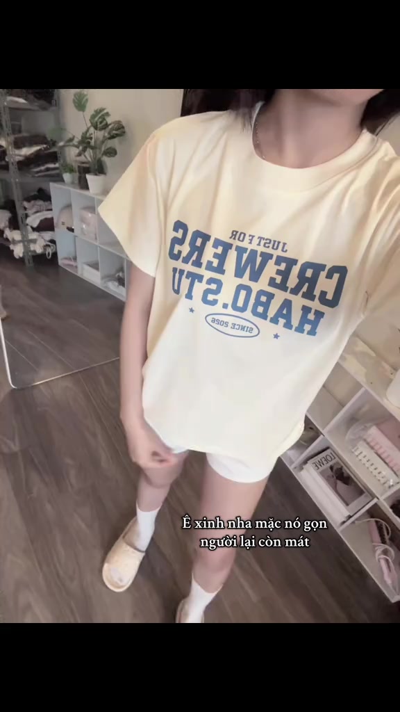 HABO STORE18 Áo Thun Babytee CREWERS HABO.STU Cotton 100% 250gsm Cổ Tròn Nữ Mềm Mại Co Giãn, Form Ôm Tôn Dáng | BigBuy360 - bigbuy360.vn