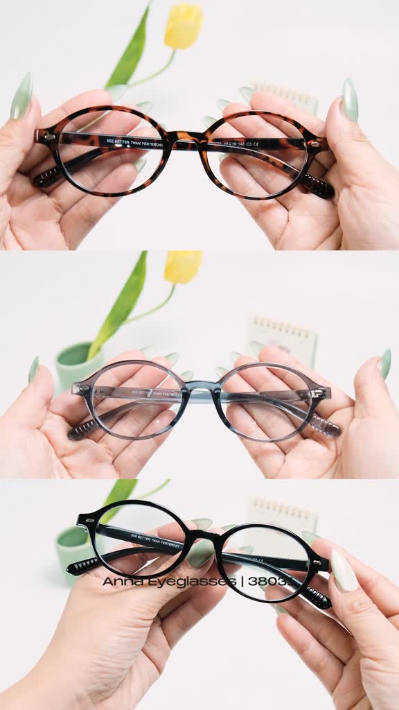 Gọng kính cận thời trang nam nữ ANNA chất liệu nhựa cao cấp dáng oval unisex cá tính OL 38031 | BigBuy360 - bigbuy360.vn