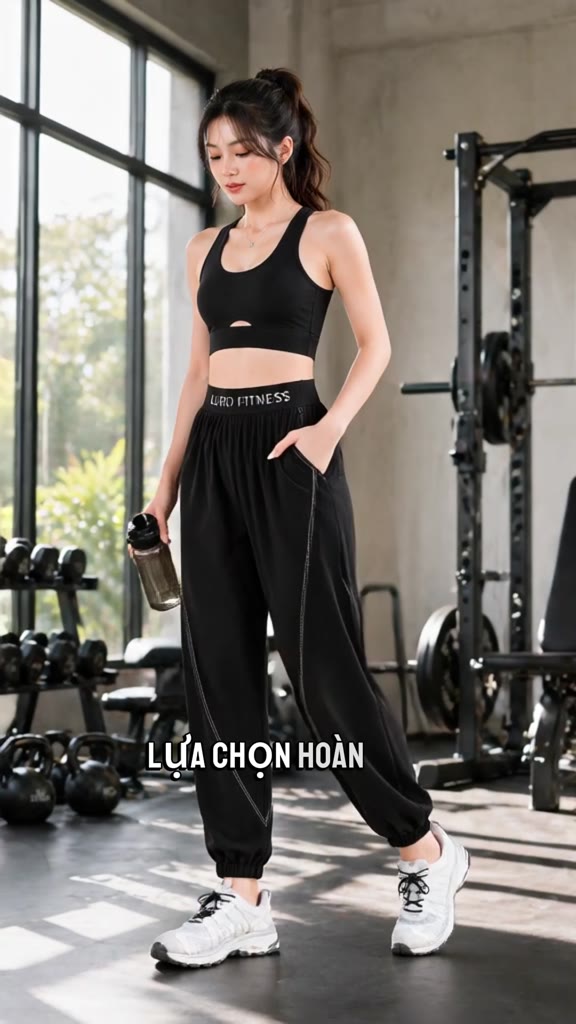 Video Q107 — Quần thể thao nữ ống rộng