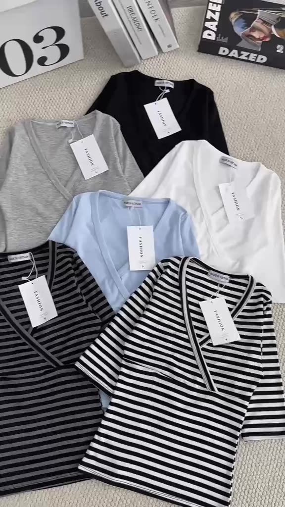 (Blue Tiffany) Áo Thun Nữ Vạt Chéo Tay Lửng - Phoebe Studio [MH26AO347] | BigBuy360 - bigbuy360.vn