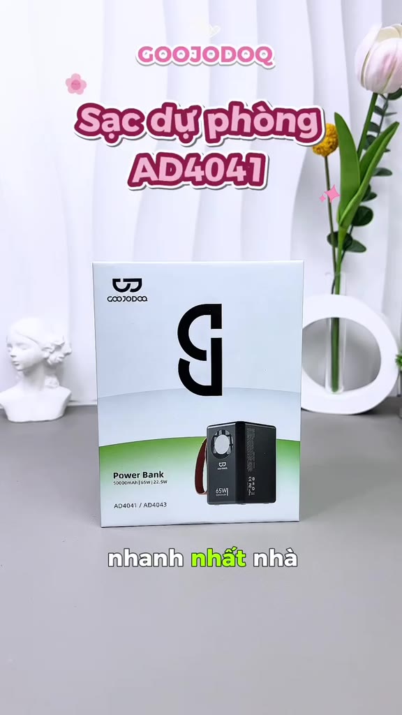 Sạc Dự Phòng 50000mAh GOOJODOQ Sạc Nhanh 65W,4 Cổng (2 Type-C + 2 USB-A),Đèn Pin SOS,Bảo Vệ Đa Chiều | BigBuy360 - bigbuy360.vn