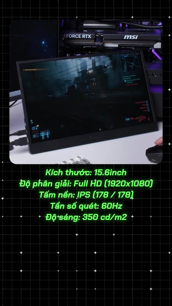 Màn Hình Di Động EDRA EPM16F60S 15.6 Inch/ FHD/ IPS/ 60Hz/ 5ms/ HDR10/ Type-C HDMI 2.1 - BH 2 Năm | BigBuy360 - bigbuy360.vn
