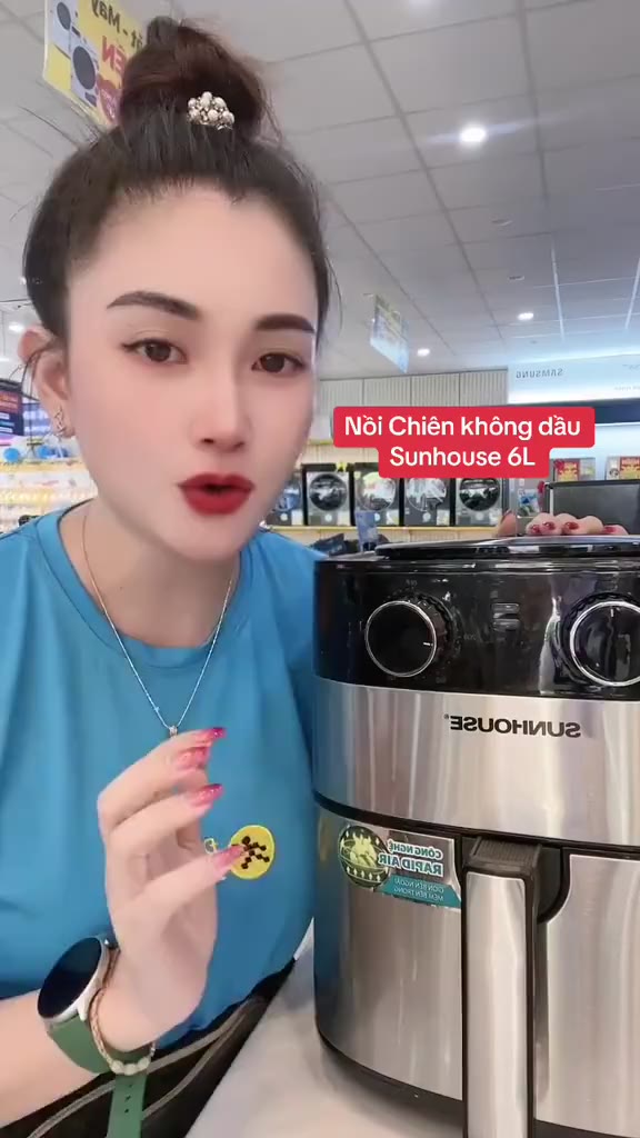 Nồi Chiên Không Dầu 6.0L SUNHOUSE SHD4026 - SHD4030 - Công suất mạnh 1750W | BigBuy360 - bigbuy360.vn