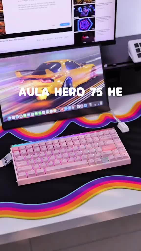Bàn phím cơ Aula Hero75 HE bàn phím chơi game laptop,pc - Rapid Trigger, RT 0.01mm - Hỗ trợ 8k - Có Hotswap - LED RGB | BigBuy360 - bigbuy360.vn
