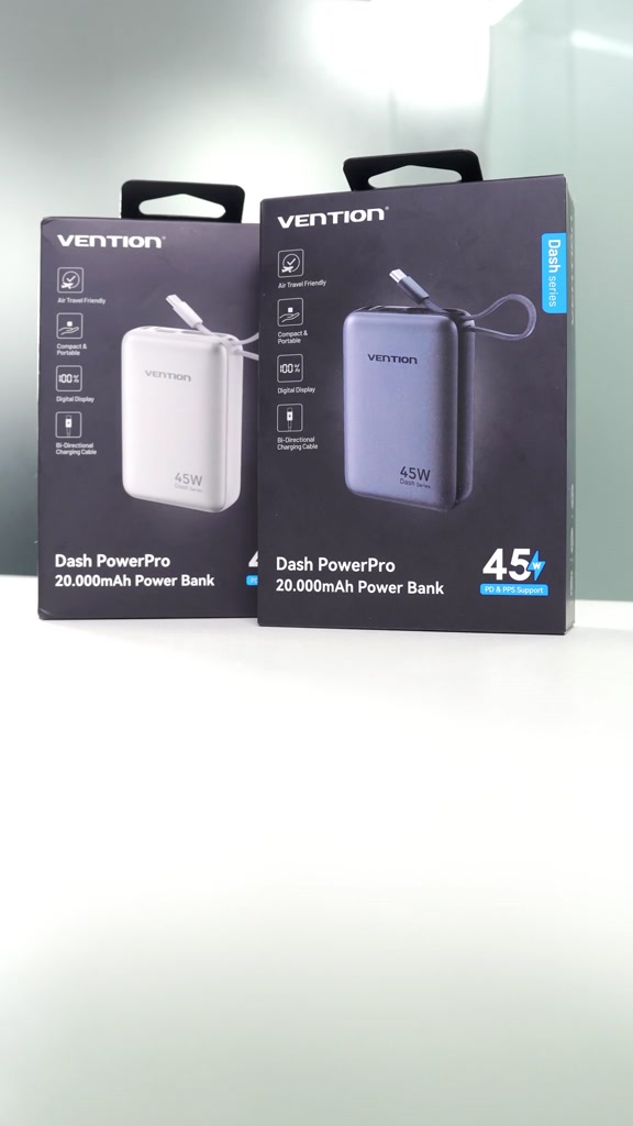 Sạc Dự Phòng 45W Vention 20000mAh Hỗ Trợ PD, QC, Tích Hợp Dây Type-C Cho Điện Thoại, Tai Nghe Máy Tính Bảng | BigBuy360 - bigbuy360.vn