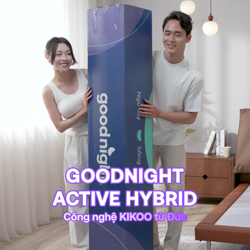 Nệm Foam Goodnight Active Hybrid mát tới 12H-Đệm foam than đá, nệm mát, đệm làm mát, đệm hè | BigBuy360 - bigbuy360.vn