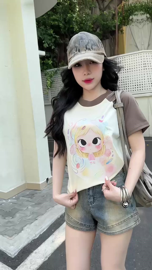 Áo Thun Baby Tee Raglan RAINBOW  PASTEL GIRL TEE Xinh Đẹp Mùa Hè | BigBuy360 - bigbuy360.vn
