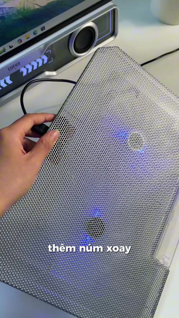 Đế tản nhiệt laptop SIDOTECH Q100 Trong Suốt giá đỡ làm mát quạt kép cooler chống ồn văn phòng gaming tùy chỉnh độ cao | BigBuy360 - bigbuy360.vn