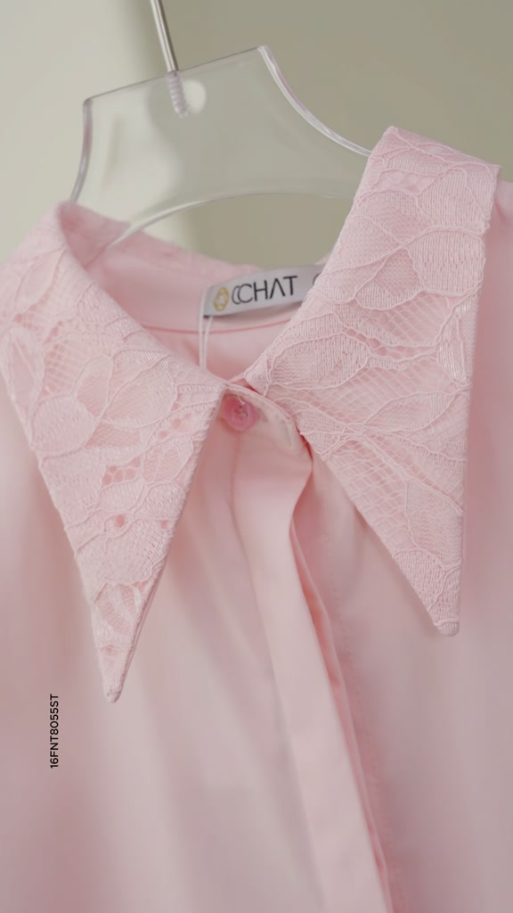 Áo Sơ Mi Nữ 𝐂𝐂𝐇𝐀𝐓 Dáng Suông Nari Phối Ren Chất Liệu Cao Cấp 16FNT8055ST | BigBuy360 - bigbuy360.vn