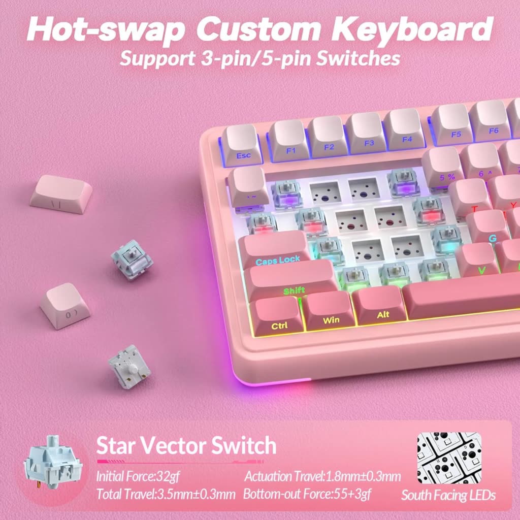 🔥 AULA S75 Pro Gaming Keyboard 3 Chế Độ Kết Nối | Núm Xoay | LCD | RGB | BigBuy360 - bigbuy360.vn