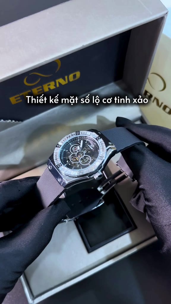 Đồng Hồ Cơ Nam ETERNO E24-0042, Dây Cao Su Cao Cấp, Đính Đá Ống Sang Trọng FULLBOX | BigBuy360 - bigbuy360.vn