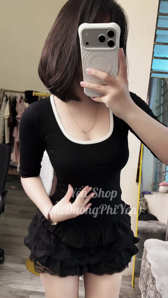 Áo Tay Lỡ Cổ Vuông COCOLEN Kiểu Dáng Trẻ Trung, Năng Động Phối Viền Khỏe Khắn Chất Liệu Rib Hàn Mềm Mịn, Đầm Tay - A102 | BigBuy360 - bigbuy360.vn