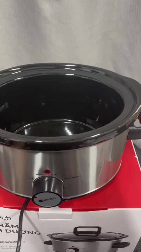 Nồi hầm dinh dưỡng elmich EDA0833 dung tích 3.5L nồi nấu chậm lòng sứ ceramic giữ ấm hầm cháo | BigBuy360 - bigbuy360.vn
