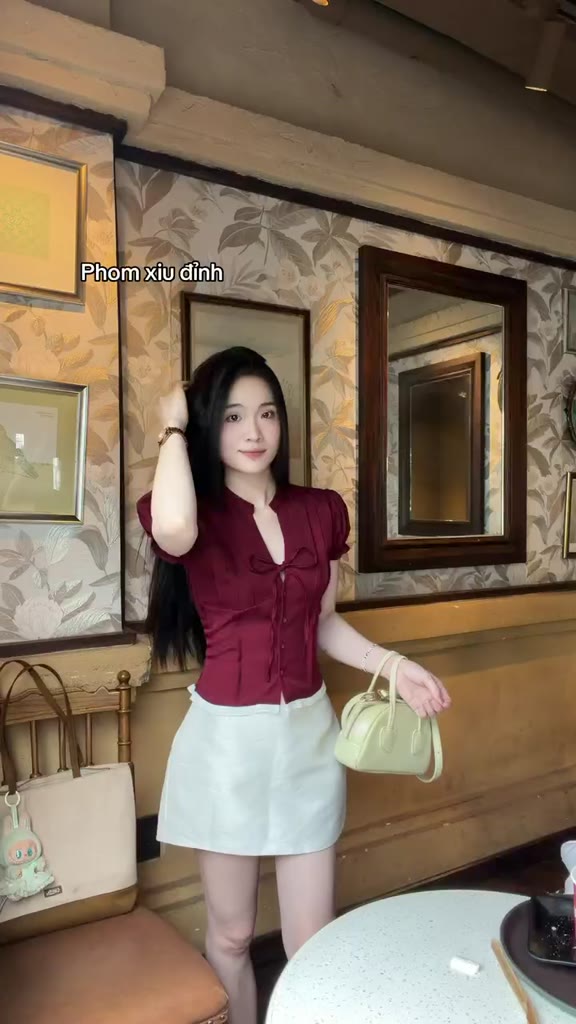 Áo sơ mi áo kiểu nữ hottrend cổ tàu cột nơ trẻ trung LAMO - B1574 | BigBuy360 - bigbuy360.vn