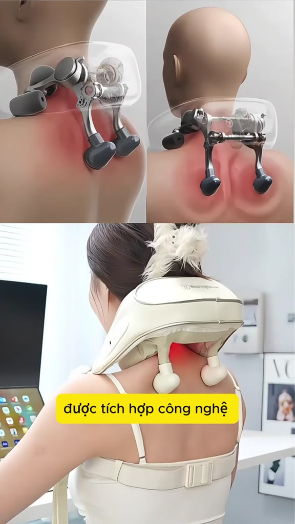 Máy Đấm Bóp Cổ Vai Gáy BUMAS M9 Max - Máy Massage Cổ Vai Gáy Đấm Bóp Lưng Vai - Chườm Ấm Ánh Sáng Đỏ | BigBuy360 - bigbuy360.vn