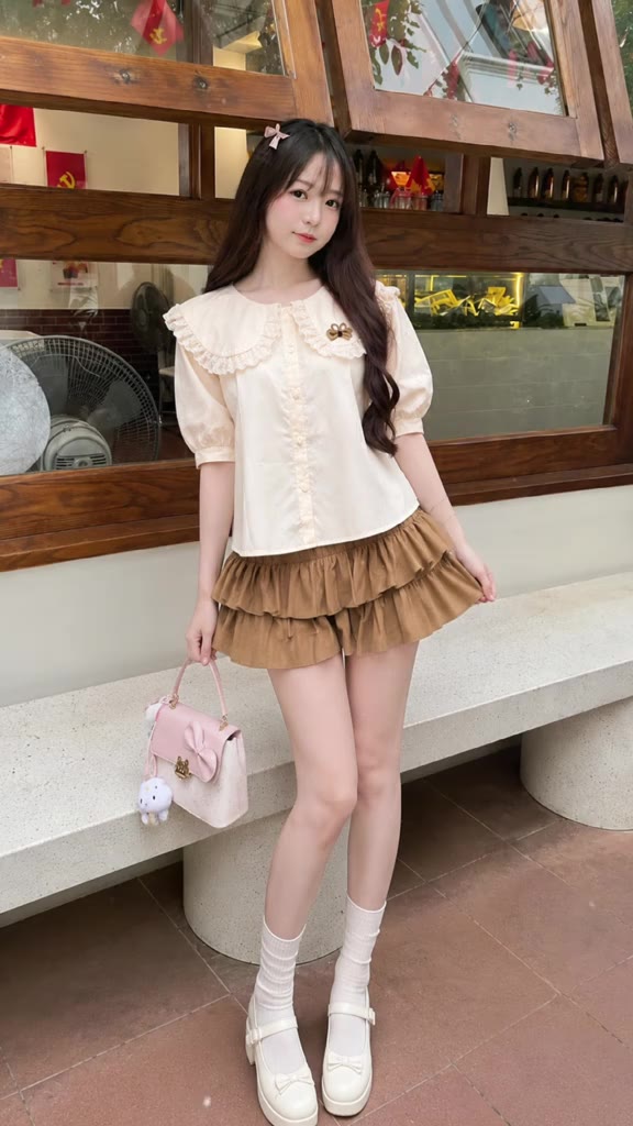 Set Váy Nữ Set Sơ Mi Cổ Bèo Phối Chân Váy 2 Tầng Có Lót Bảo Hộ Chất Vải Thô Hàn Mềm Mát Phong Cách Bánh Bèo Bun Shop20 | BigBuy360 - bigbuy360.vn