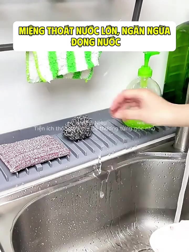 Thảm Silicon Chắn Nước Bồn Rửa Chén Nhà Niêu Miếng Chắn Thoát Nước Bồn Rửa Bát Nhà Bếp NA151 | BigBuy360 - bigbuy360.vn