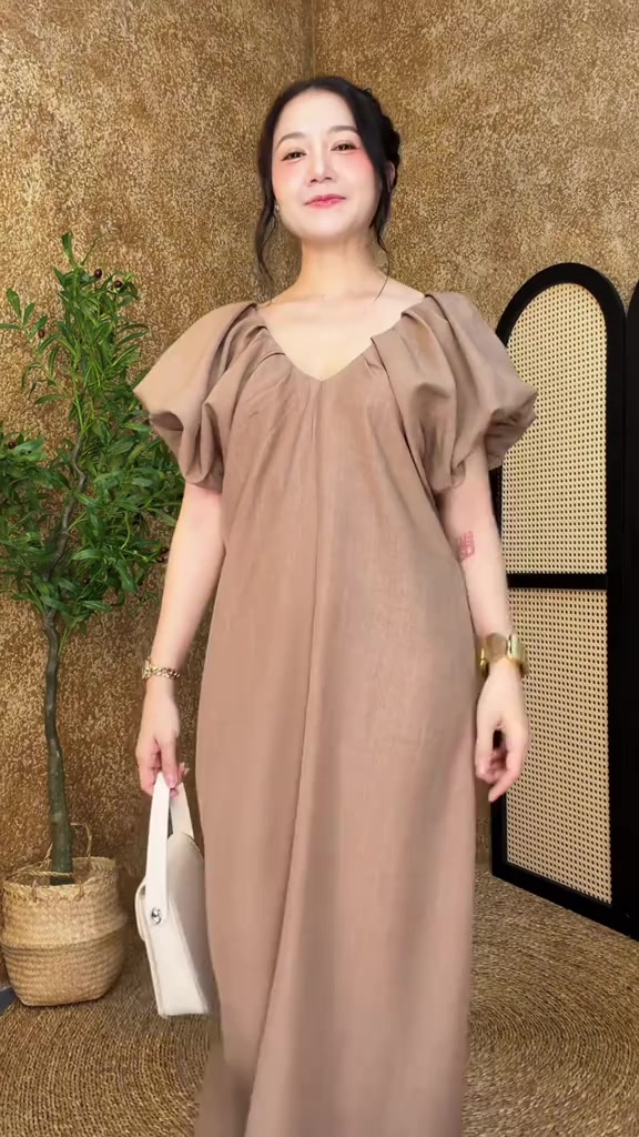 Đầm Cánh Dơi Nhún Chất Vải Xược, Váy Dáng Dài Thiết Kế Sang Trọng Thời Trang Dễ Mặc D266 CEBA BOUTIQUE | BigBuy360 - bigbuy360.vn