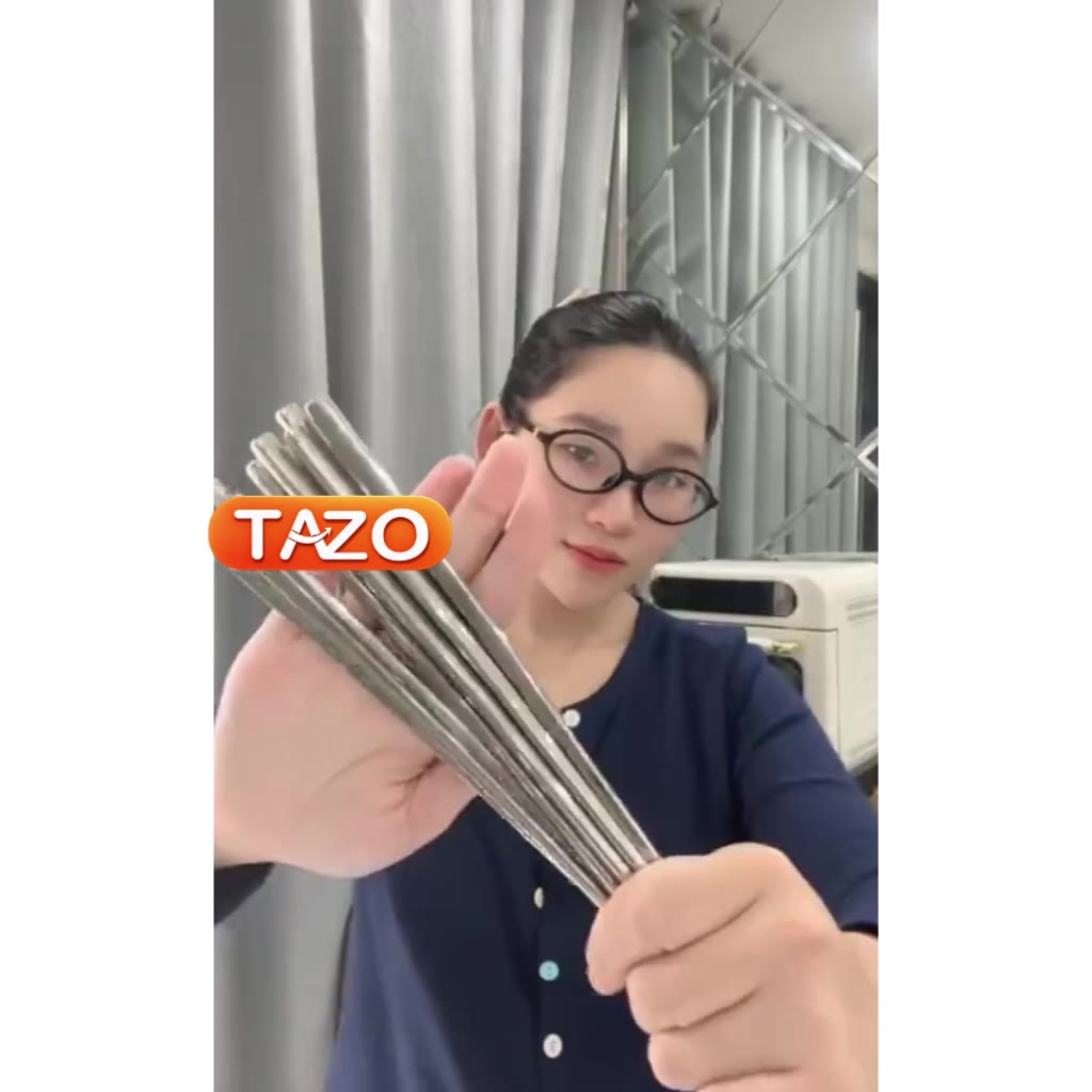 Đũa Inox SUS304 Chống Trượt Cán Vuông CAO CẤP - Đũa/Muỗng Inox Nấu Ăn Khắc Họa Tiết Kháng Khuẩn Chống GỈ TAZO | BigBuy360 - bigbuy360.vn