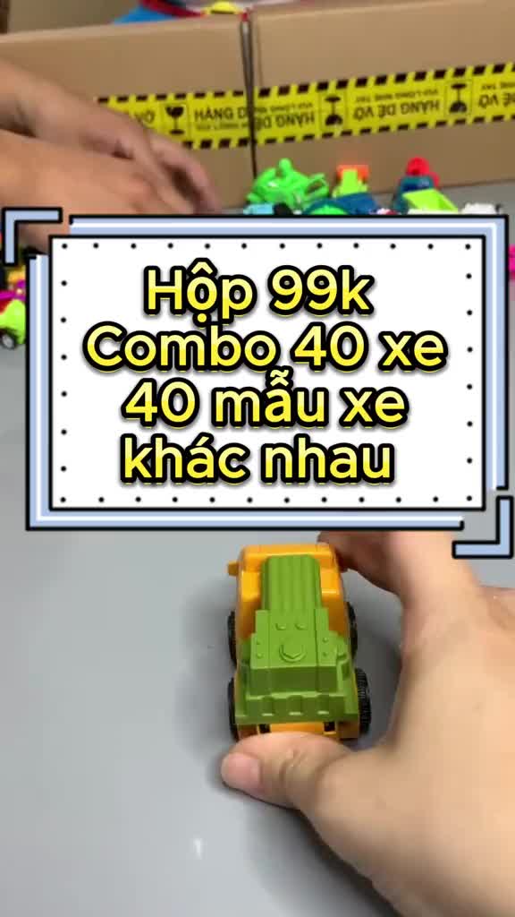 Đồ chơi Combo hộp 40 xe chạy bánh đà siêu kute cho bé