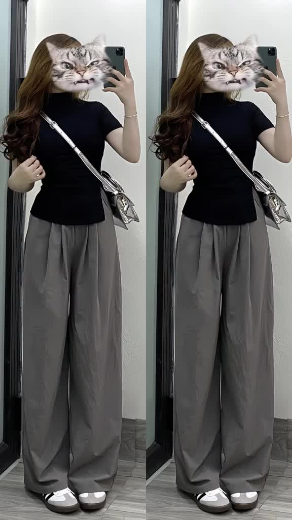 Áo cộc cổ leo Cesy. Áo thun xẻ tà body cotton 218 | BigBuy360 - bigbuy360.vn