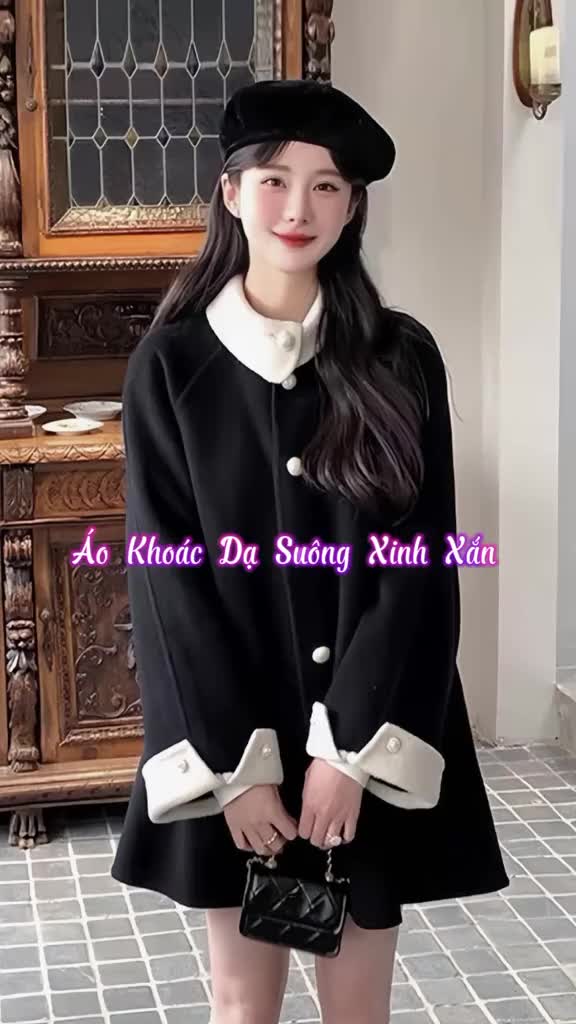 Áo khoác Dạ ép dáng Suông tiểu thư sang chảnh, hàng loại 1 siêu đẹp